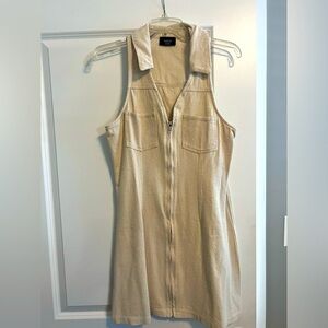 Vici tan denim zip up dress